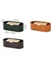 Nordic Home Tableware Light Luxury PU Leather Retro Tissue Box Desktop Storage Paper Holder With Stainless Steel Cover Kitchen 6