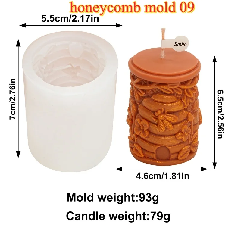 Honeycomb Beeswax Silicone Mold for Candle and Foundation Crafting