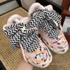 Mixed Color Thick Sole Sports Casual Shoes 2024 Summer New Round Toe Lace Up Street Fashion Sneakers Ladies Running Short Boots 1