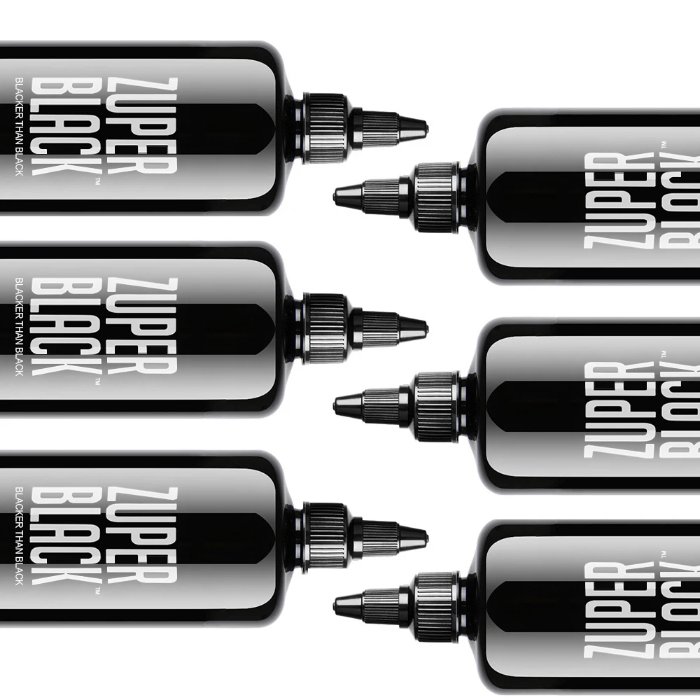 Tattoo Ink Small Particle Zuper Black Silicone Leather 360 ml 12 oz Super Black for Student Practice