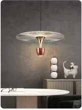  Novelty LED Pendant Lights Red Green Black Dining Room Bar Coffe Shop Bedside Round Acrylic Pendant Lamp Cord Adjustable 