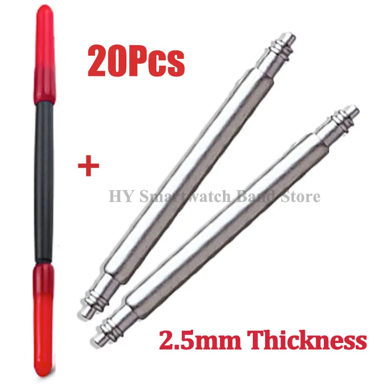 Premium Set of 20 Metal Spring Bar Link Pins for Watch Straps - Various Thickness Options