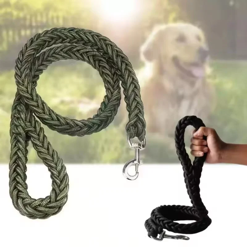 Durable Braided Dog Training Leash for Large Dogs - Strong & Comfortable for Daily Walks