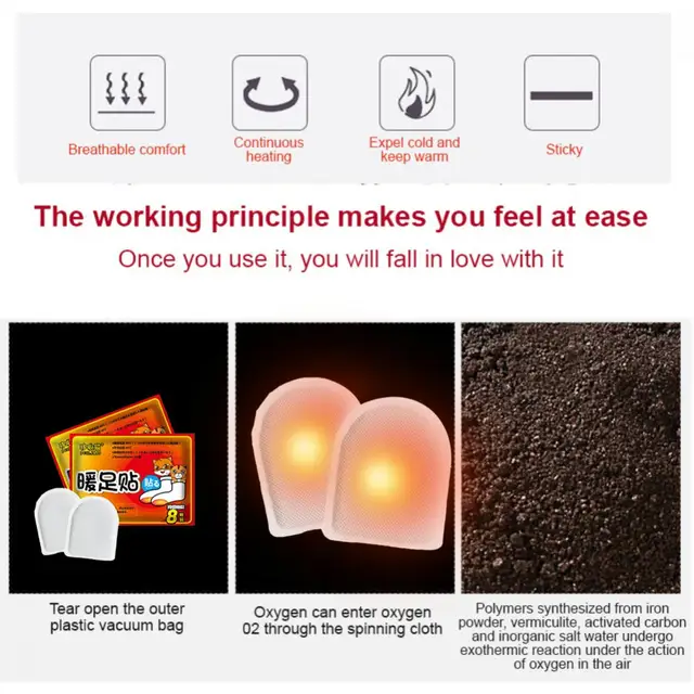 5 db Új Otthoni Téli Test Láb Melegebb Matrica Hő Ragasztó Foltok Betét Tartó Meleg Párna Hőcsomagok Tartós Folt - Image 4