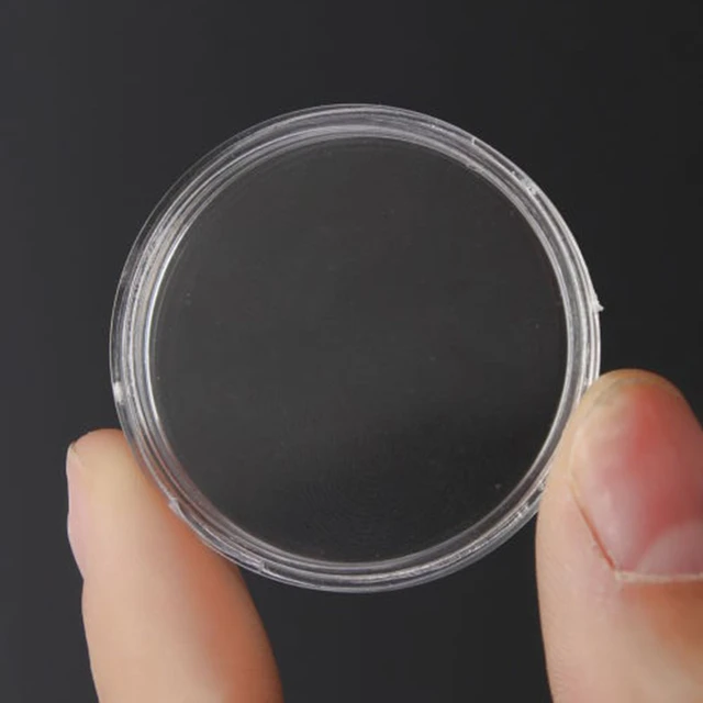 Cápsulas de plástico transparente para monedas, Fundas protectoras  redondas, 100 piezas, 18/19/20/21/23/24/25/26/28/30mm - AliExpress