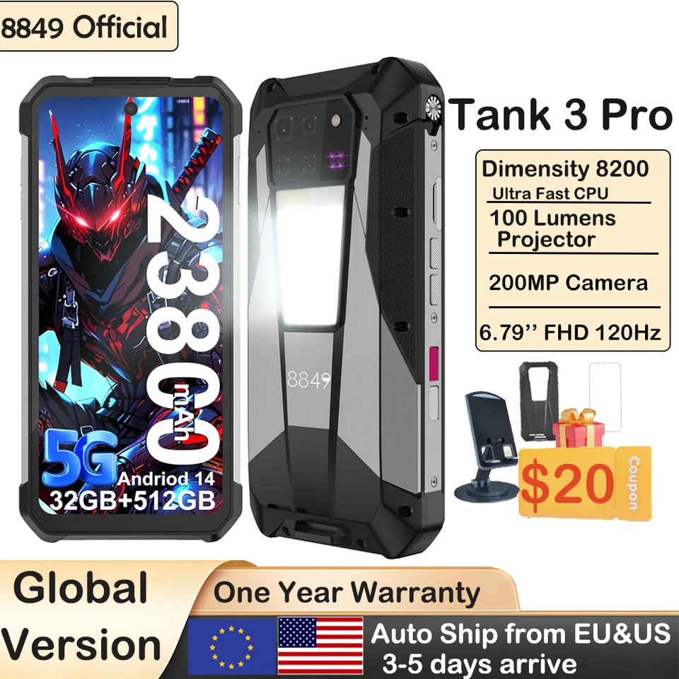 スマートフォン本体 Unihertz 8849 TANK3 Amazon.com: 8849PRO Tank 3 Pro Rugged Smartphone, Android 14