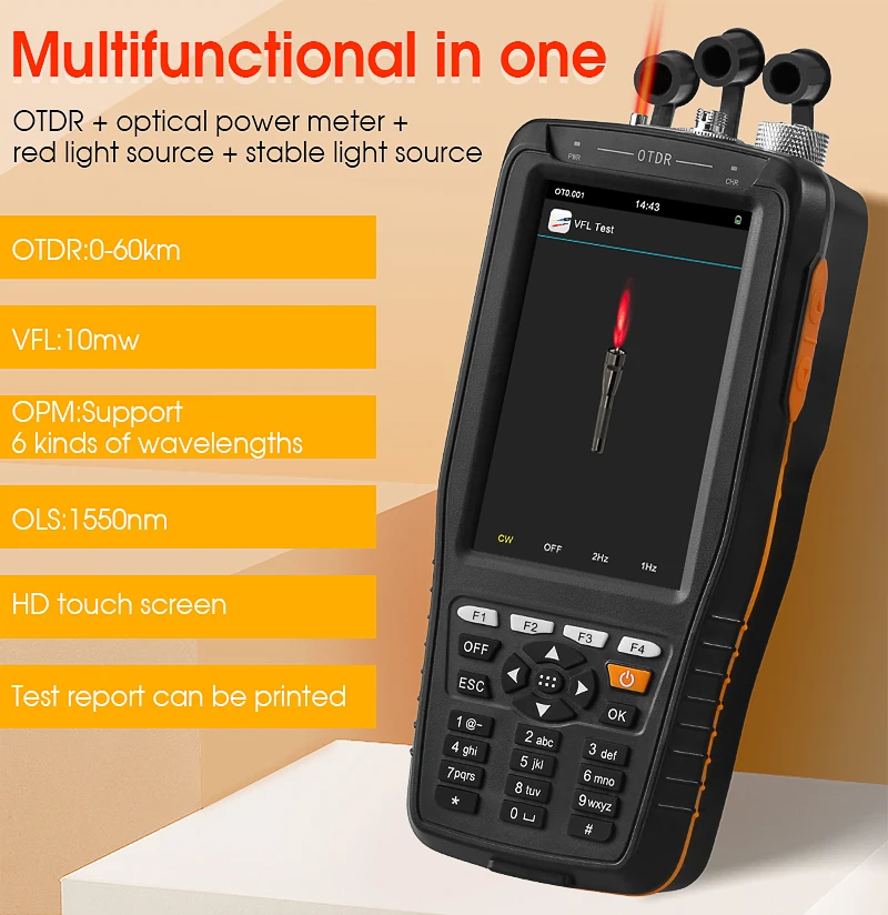 AUA28U/AUA28A Multifunctional OTDR 1550nm Touch Screen Optical Time Domain Refle