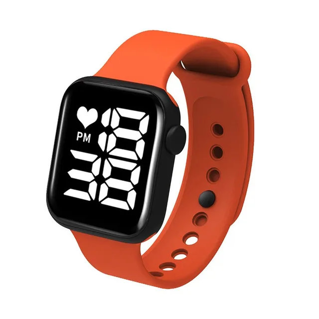 Sports kids watches boys girls watch free shipping Waterproof Y1Led Digital Watch Ultra-light Silicone Strap Child Simple Watch orange