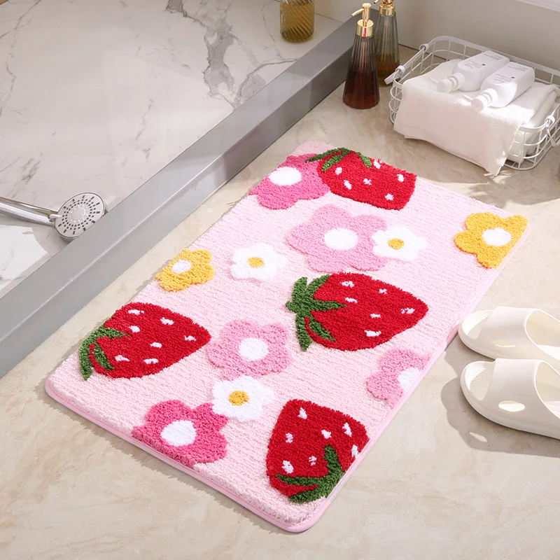 

Cute Cartoon Girl Heart Bathroom Absorbent Entry Door Mat Bedroom Entrance Bathroom Non Slip Foot Mat