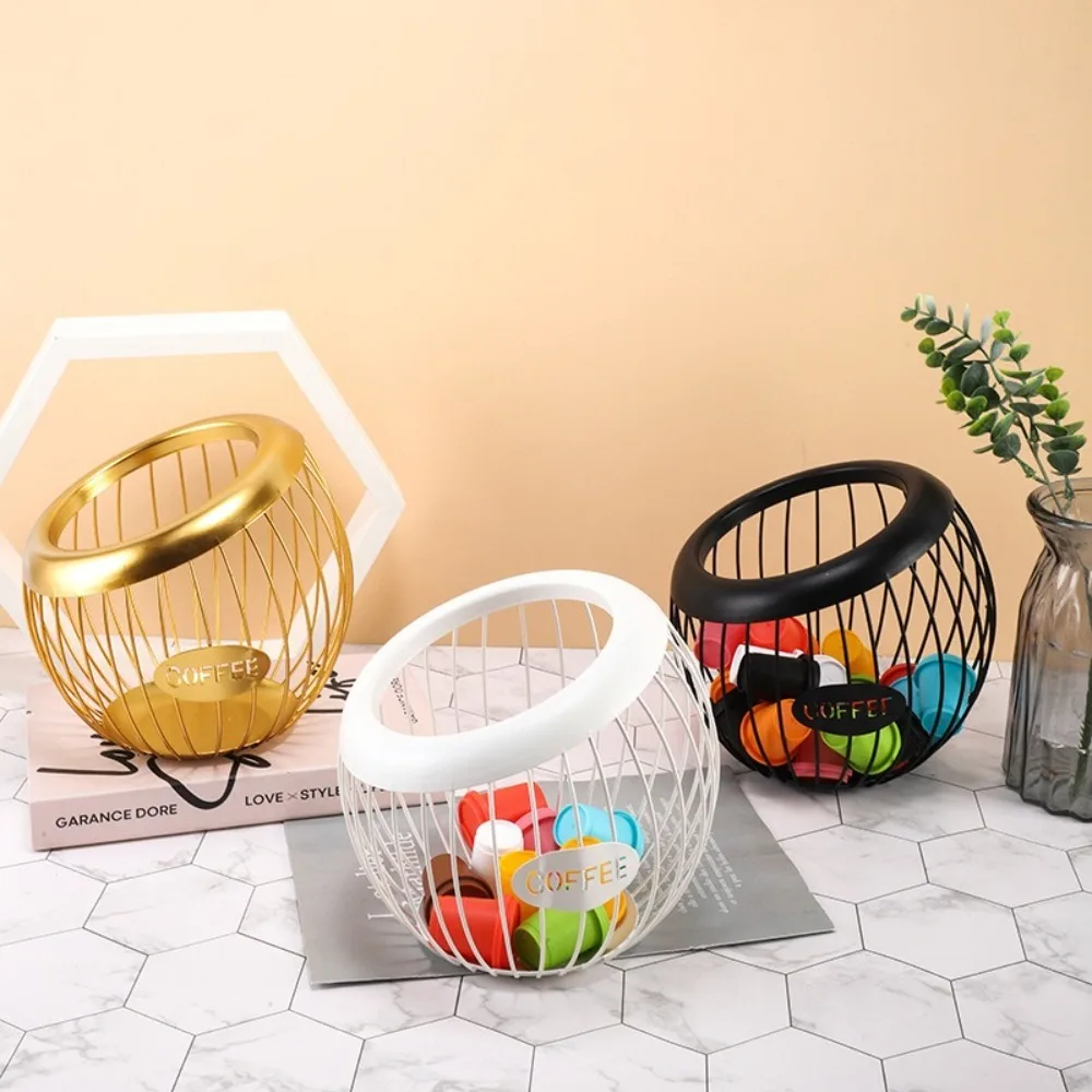 Iron Coffee Pod Holder Large Capacity Multipurpose Espresso Capsule Holder Container Counter Coffee Pod Holder