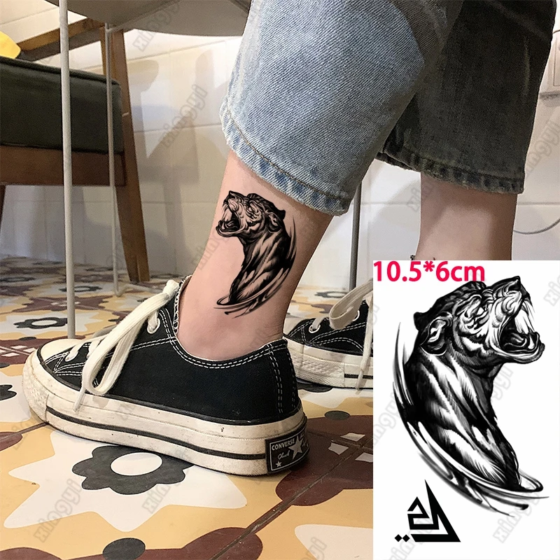 Černá les vlčí hora hvězda luna slon bůh tetování dočasný tatto nálepky pro ženy muži voda dopravovat falešná falešný tattos