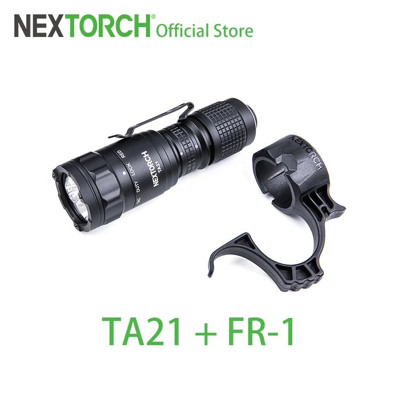 NEXTORCH TA21 タクティカル懐中電灯、赤と白の光源、1300 ルーメンの