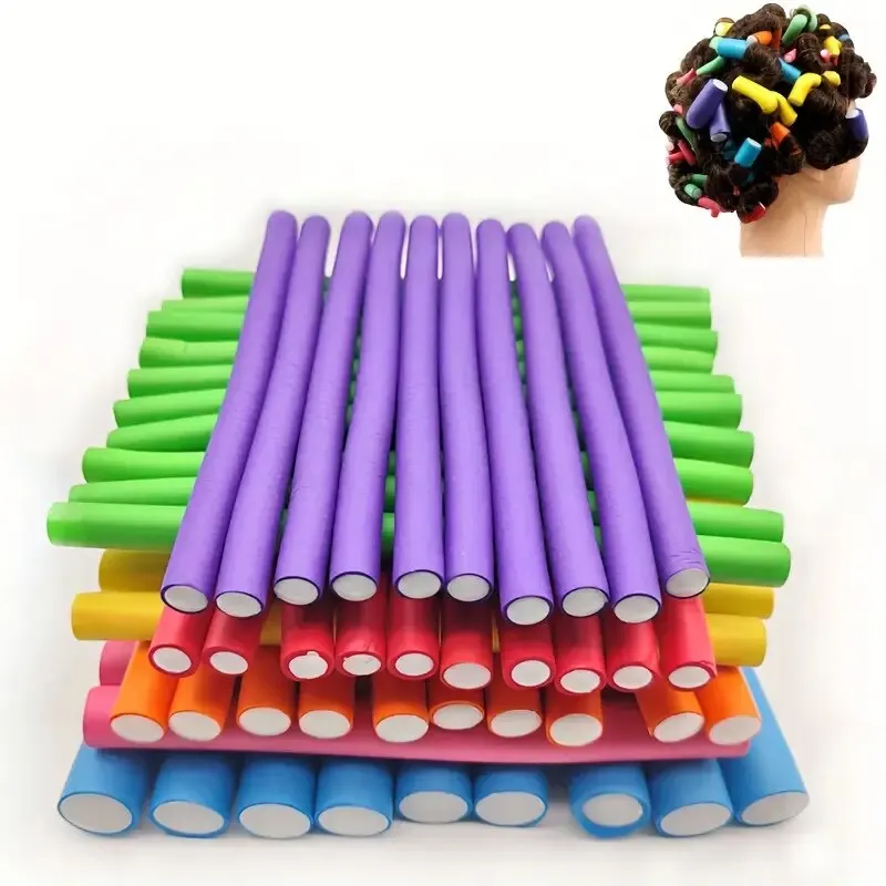Hair Rollers 10 Pieces Cold Perm Bars Sponge Curlers Non Damaging Curling Hair Flexible Heatless Hair Rollers Styling Tools Diy Soft Foam