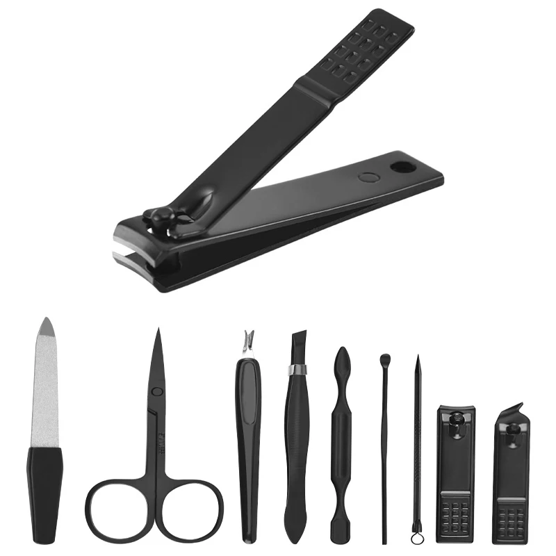 9Pcs Stainless Steel Nail Cutter and Pedicure Scissors Set Portable Manicure Tool Ear Beauty Tools Nail Clipper Set