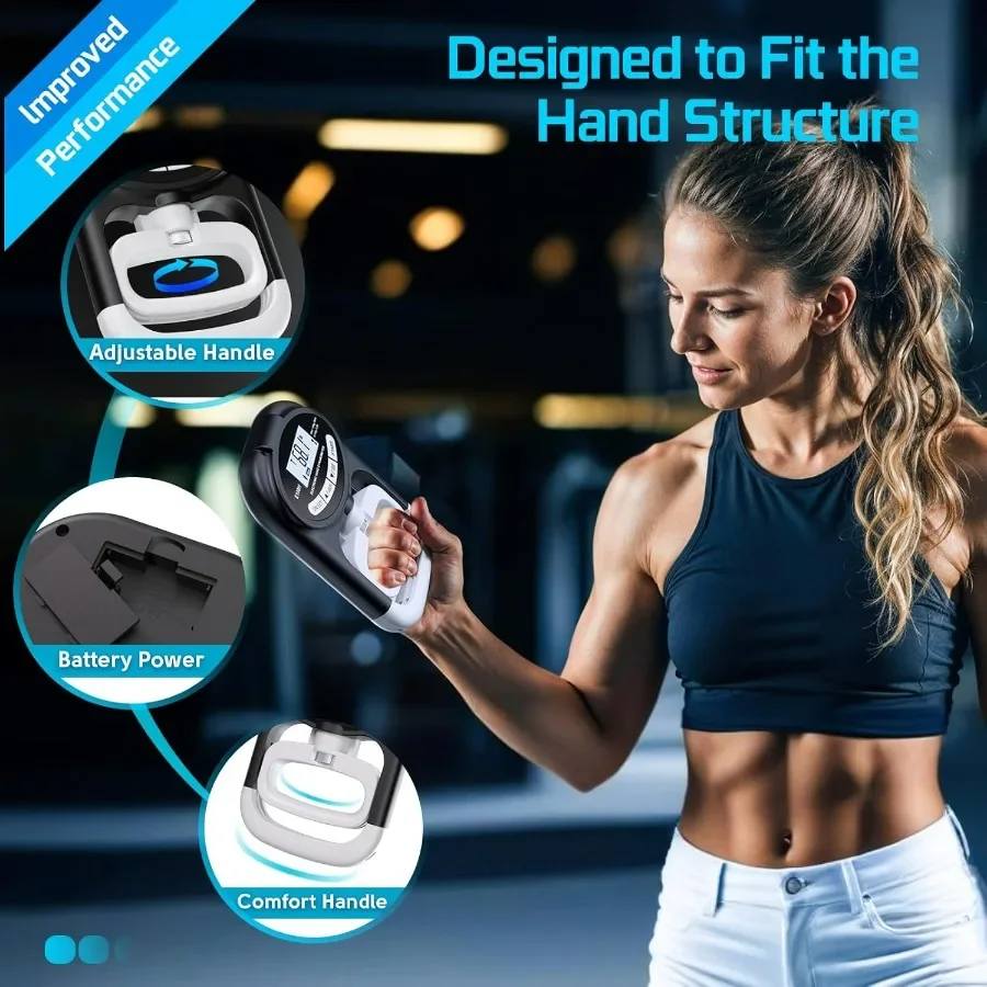 Grip Strength Tester Hand Dynamometer - Grip Strength Trainer Electronic Hand Gripper Strengthener Wrist Exerciser Meter Digital