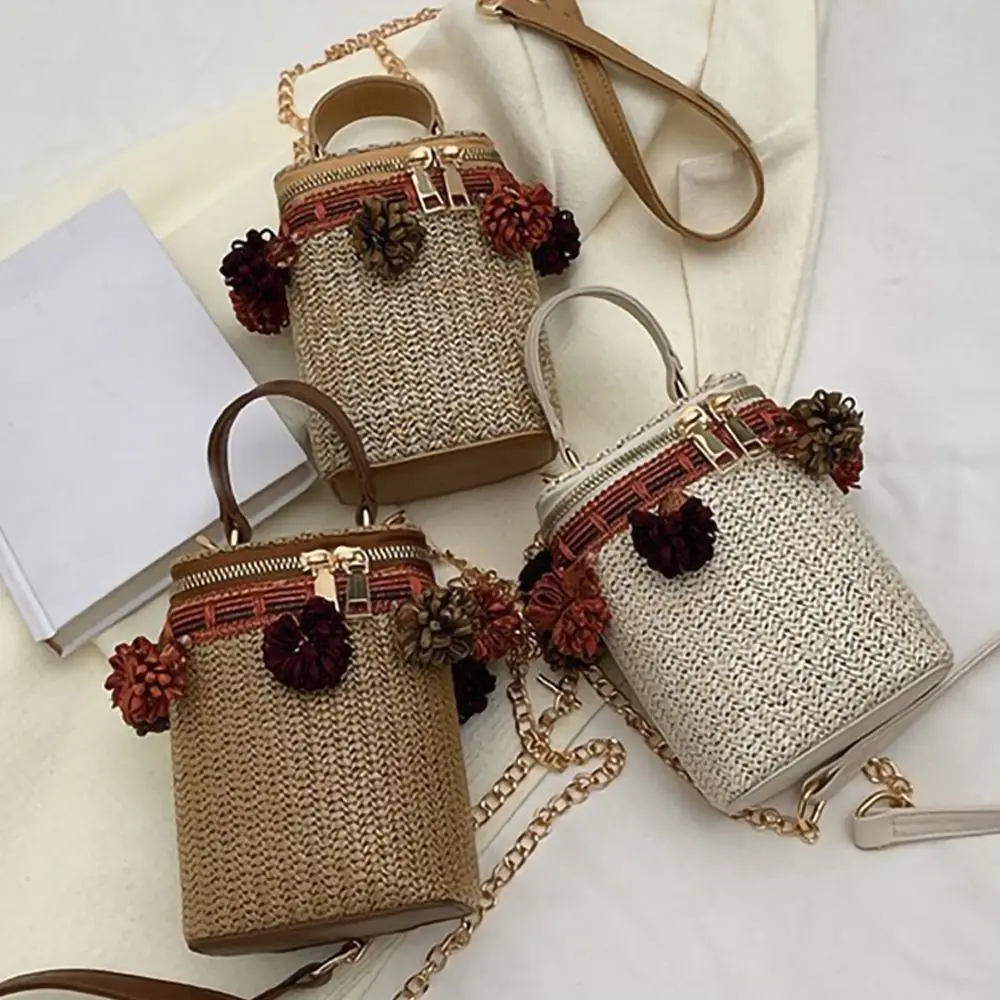 

2022 New Female Bamboo Beach Handbags , Fashion Summer Straw Woven Crossbody Bag , Bamboo Handhold Design Women Straw Tote