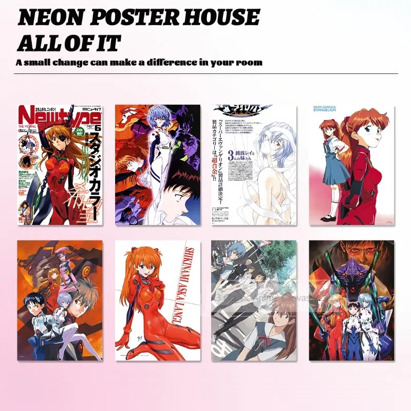 EVA New Century Evangelion Anime Poster – Premium Home Decoration Wall Art Featuring Iconic Characters