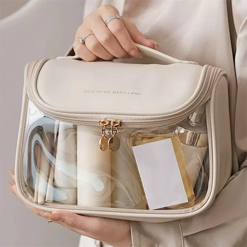 

Clear Makeup Bag for Women Hanging Travel Toiletry Cosmetic Large Capacity Waterproof Zipper Organizer