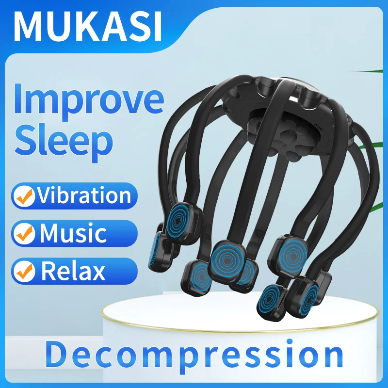 ElectricHeadMassagerHeadScratcherBluetoothMusicVibrationOctopus