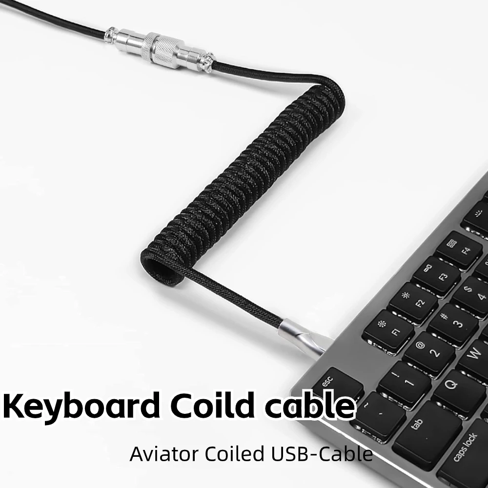 

Плетеная смесь для игровой клавиатуры м спиральный кабель Type-C на USB A для механической клавиатуры с отсоединяемым разъемом авиатора