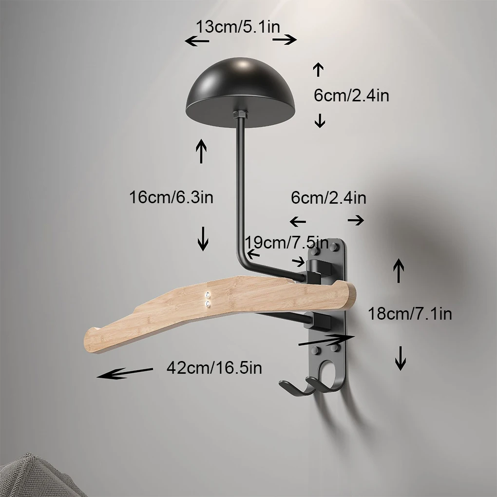 Motorcycle Helmet Holder Motorcycle Wall Hat Holder 180° Rotation Wall Mounted Helmet Storage Bicycle Helmet Holder Stand Hook