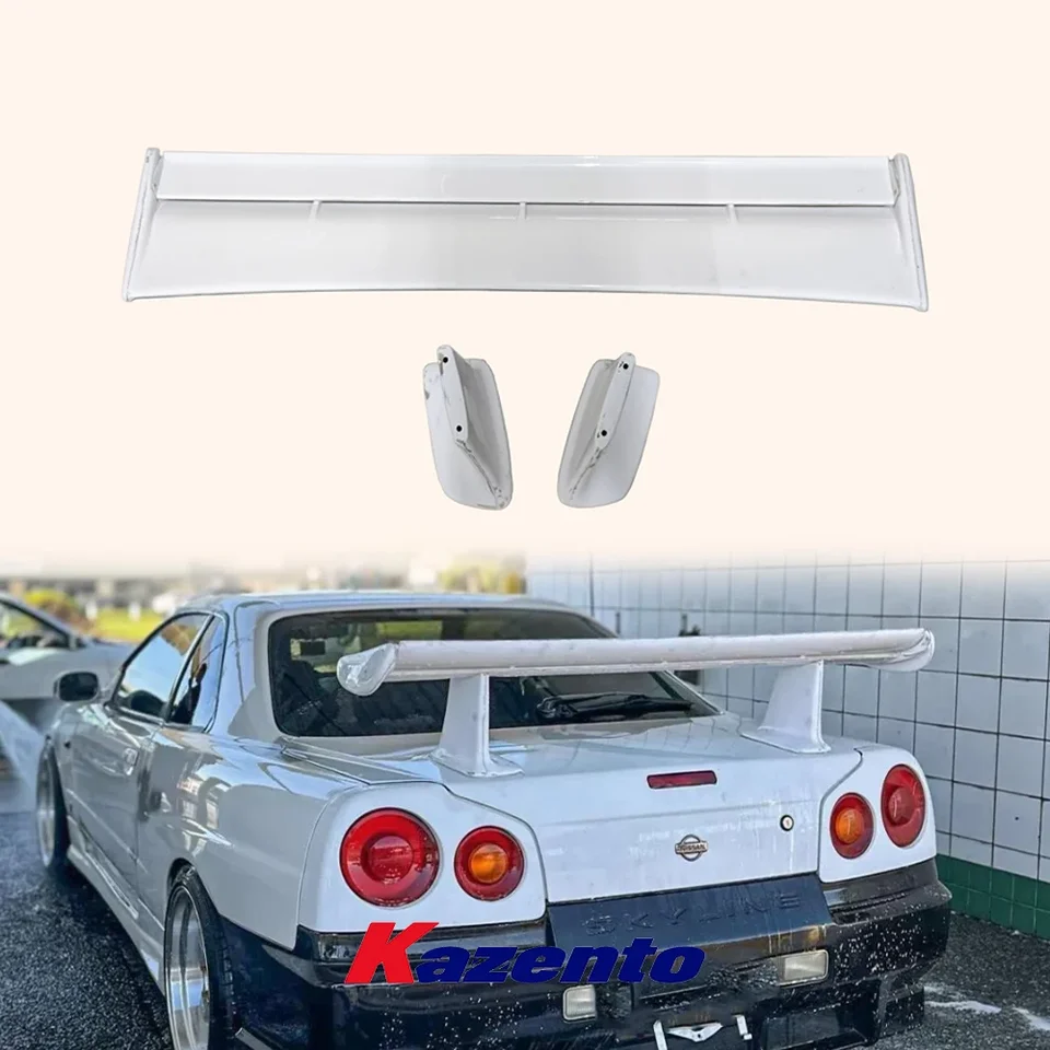 R34 スカイライン 4ドア カーボントランクスポイラー R34 FRP トランクハーフカーボン｜ 4ドア専用 ドレスアップパーツ