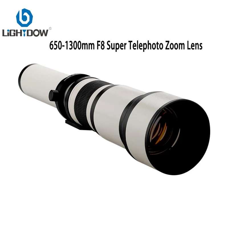 

Lightdow Super Telephoto Zoom Lens 650-1300mm F8 with Adapter Ring for Canon Nikon Sony Pentax Fujifilm DSLR/Mirrorless Camera
