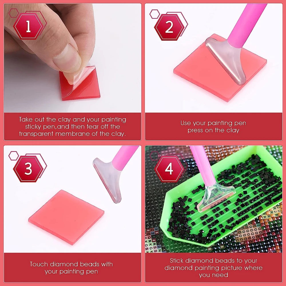 100 Pcs DIY Painting Glue Clay, 2cm x 2cm Diamond Painting Glue for Handcraft Diamond Painting