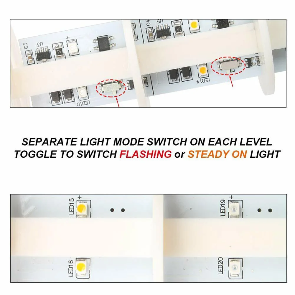 12V Led Signal Tower Stack Lights 12-24VDC Column Lamp Andon Lights With Rotatable Base CNC Machine Tool Warn Ing Light