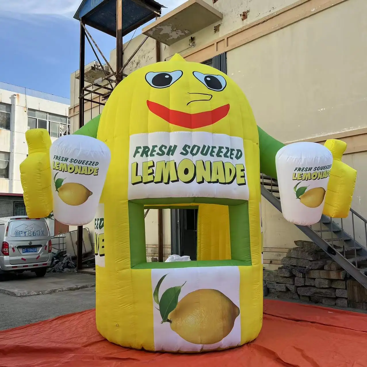 

Inflatable Lemonade Stand Tent Trade Show Sales Counter Lemon Drink Stand Kiosk Advertising Booth For Promotion Events