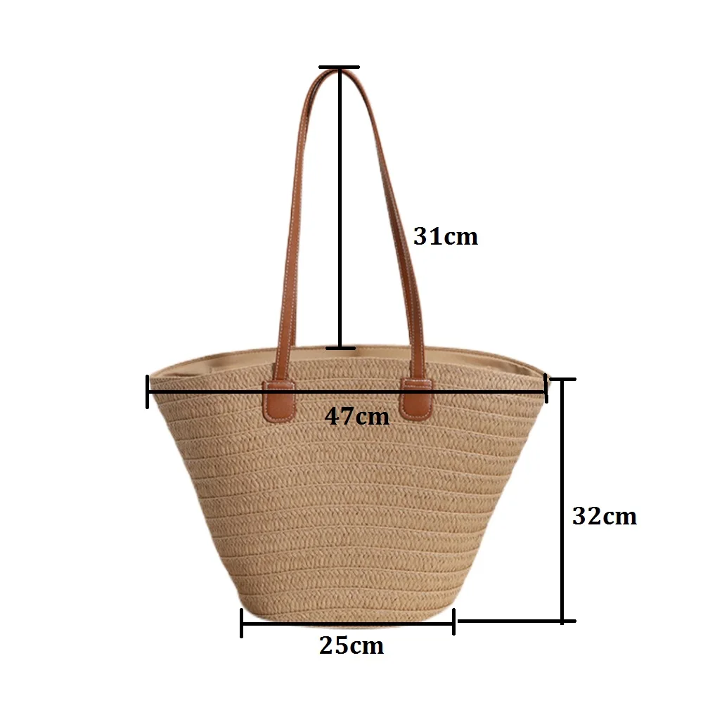 Fashion Women Woven Beach Basket Bags Boho Bamboo Handle Straw Bags 2023  Rattan Handbags Female High Capacity Totes Prom Clutch - AliExpress
