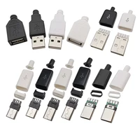 10 ชิ้นตัวเชื่อมต่อ USB ประเภท C/Micro/USB 2.0 ประเภท A ชายหญิงชุดอะแดปเตอร์ DIY บัดกรีซ่อมข้อมูลปลั๊กชาร์จซ็อกเก็ต 1
