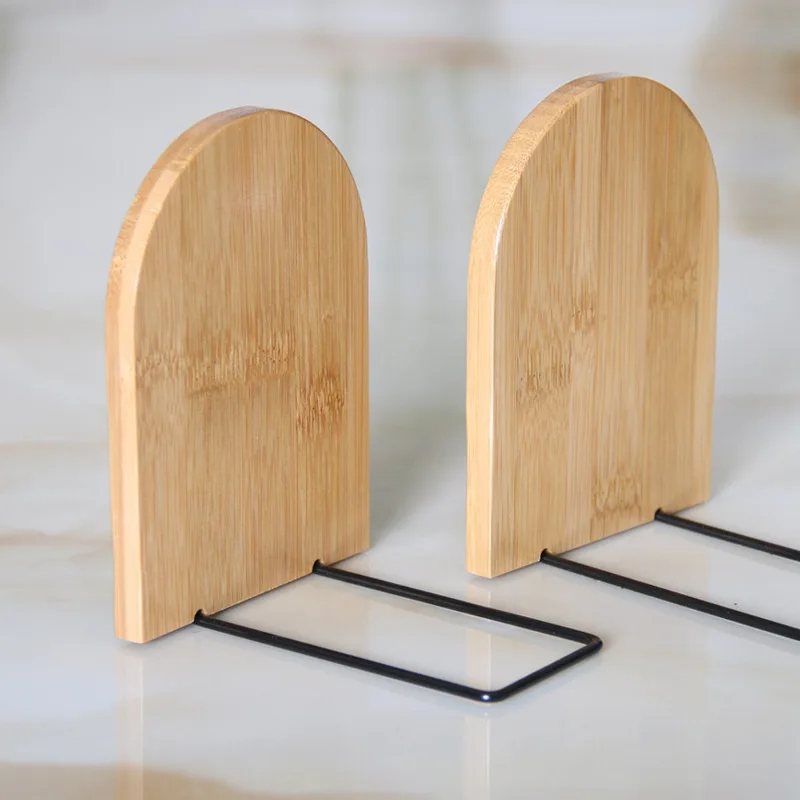 Nature Bamboo Desktop Organizer Office Home Bookends Books Holder Stand Holder Storage Desk Shelf Bookend Book Accessories 1Pc book organizer,book holder,book stand