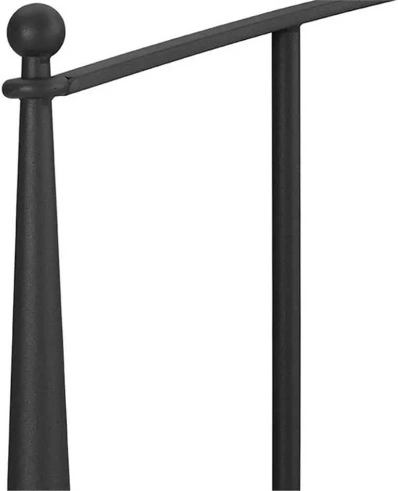 Modern Metal Full Queen Spindle Headboard in Powder-Coated Black