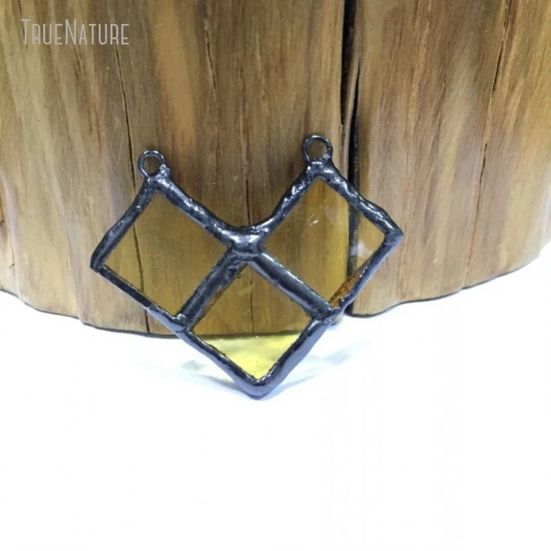 

10Pcs Soldered Heart Point Gift For Her Handmade Jewelry Mosaic Gunmetal Color Yellow Black Stained Glass Pendant PM37803