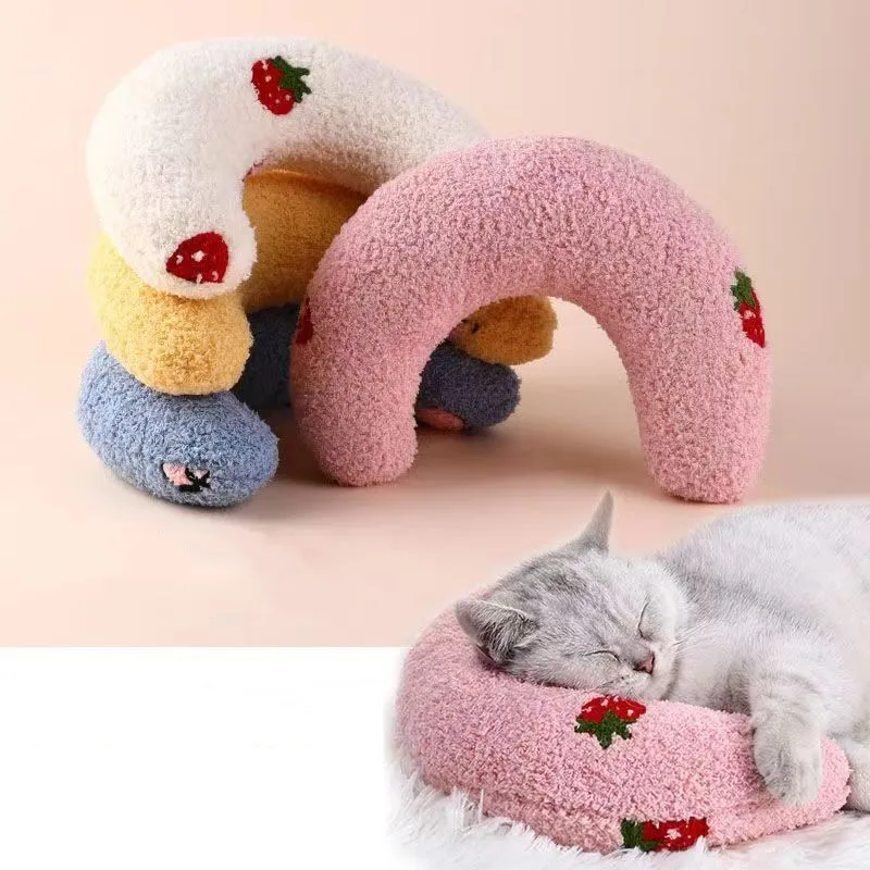 

Little Pillow for Cats Fashion Neck Protector Deep Sleep Puppy U-Shaped Pillow Cat Pillow Kitten Headrest Dog Sleeping Pillow
