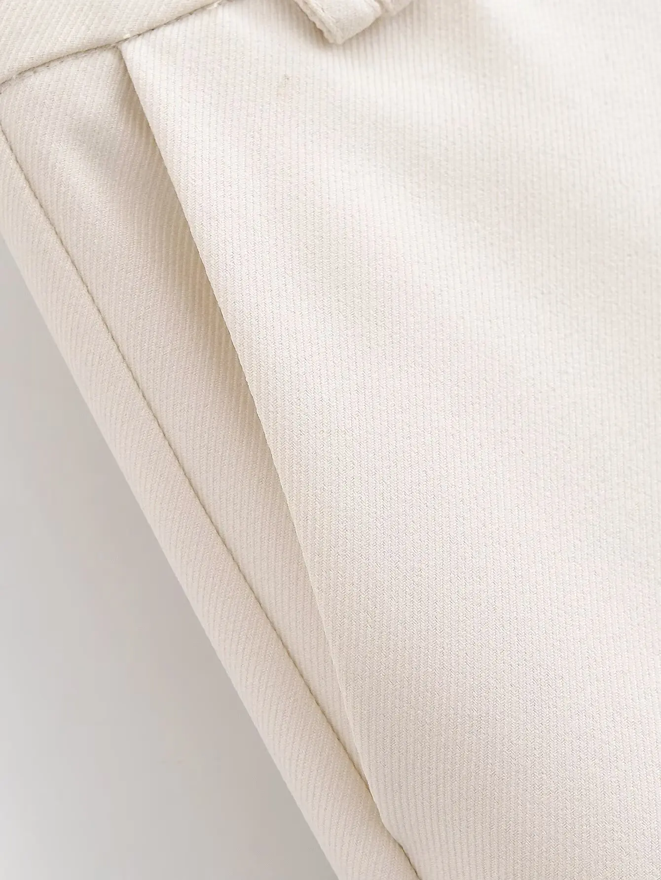 HH Damen 2-teiliges Set: Lässiger, doppelreihiger Blazer mit Revers und langen Ärmeln + Frühlingshose mit hoher Taille, Reißverschluss und geradem Bein – Detail 19