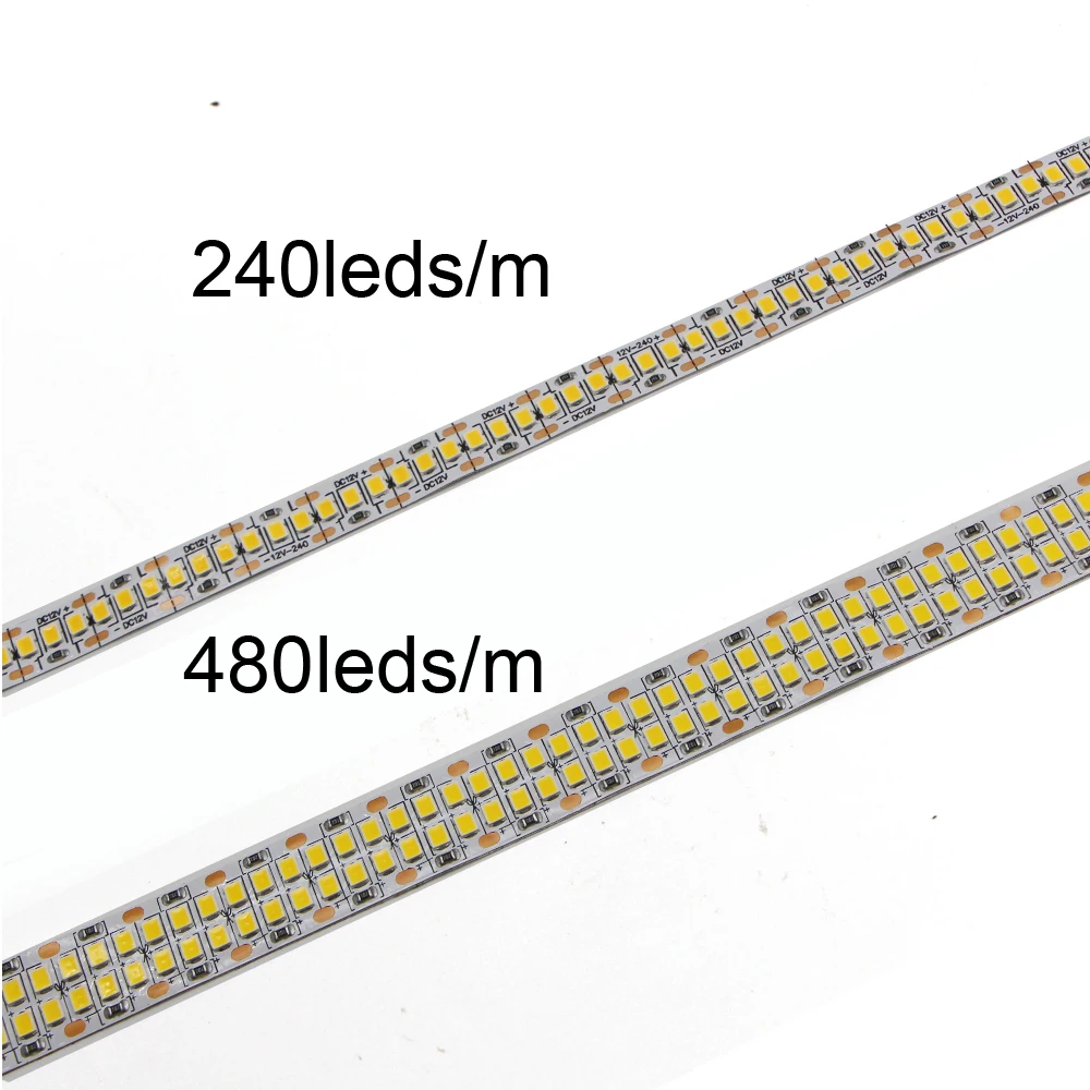 

LED Strip 2835 SMD 240LEDs/m 480LEDs/m 5M Leds DC 12V 24V High Bright Flexible LED Rope Ribbon Tape Light Warm White Cold White