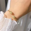 Fashion Arab Dubai Style Bracelet Luxurious Jewelry Copper Micro Inlay Zircon Oval Bangle Wedding Gift Jewelry for Women 3