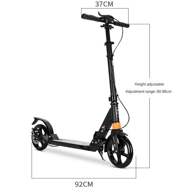 WolFAce Disc Brake Scooter Aluminum Alloy Folding Damping Scooter Height Adjustable Portable New