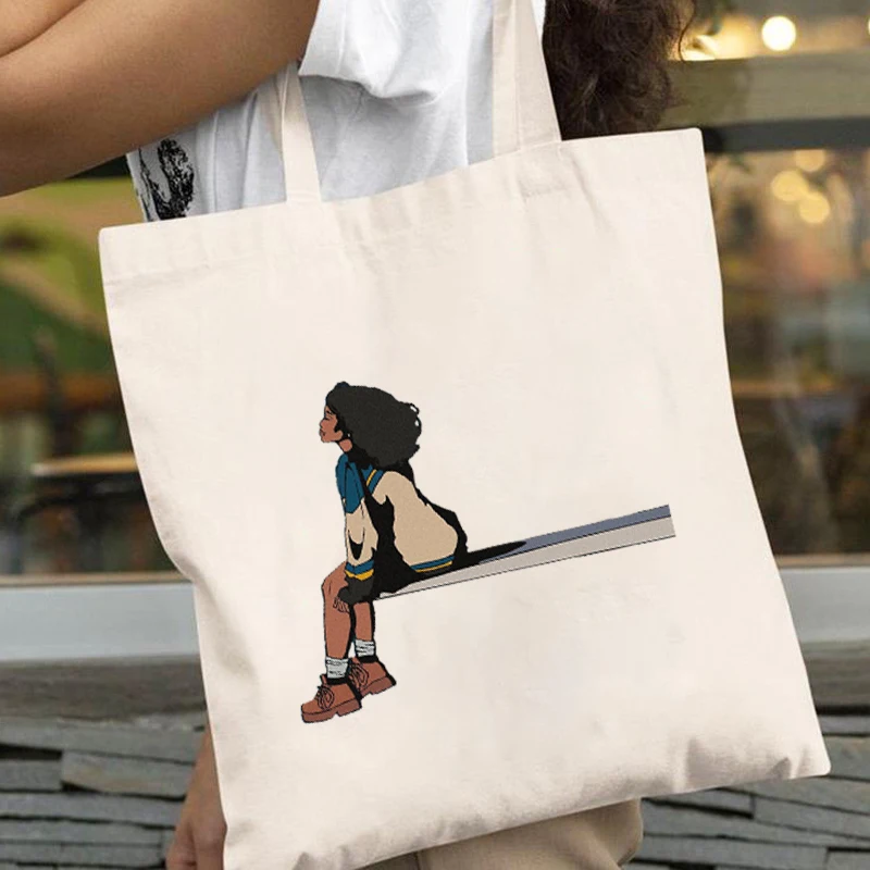 

SZA SOS Graphic Handbags Women Retro Brand Shoulder Bags Fashion Cartoon Side Bag for Ladies Hip Hop Teen Reusable Shopping Bag