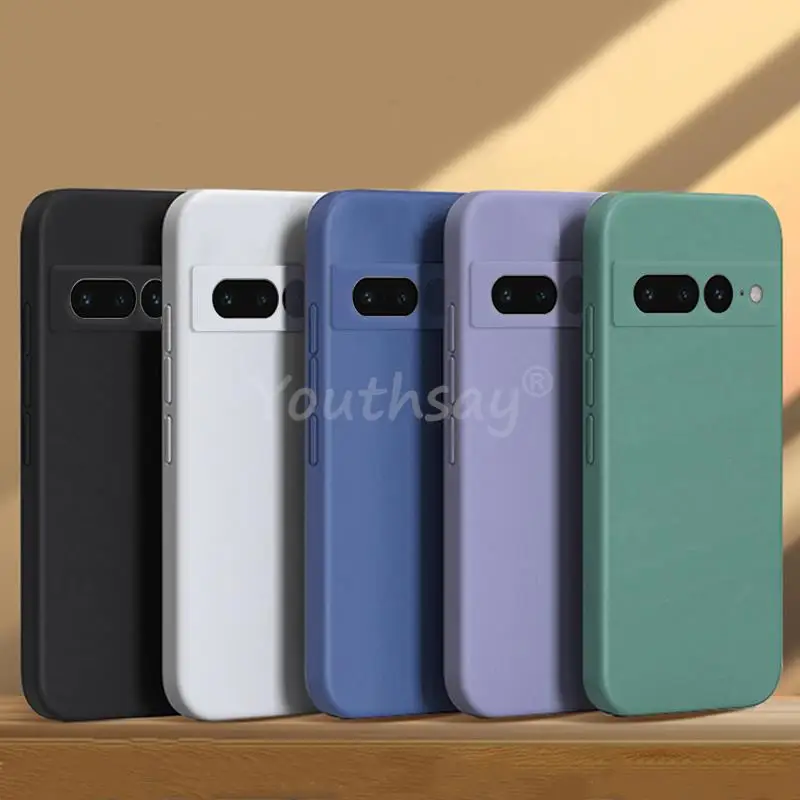Per Google Pixel 7 Pro Case Pixel 8 Pro 6 Pro 6A 7 7A Cover Silicone Liquido Tpu Soft Capa Protector Pixel 7 Pro Custodia In Gomma