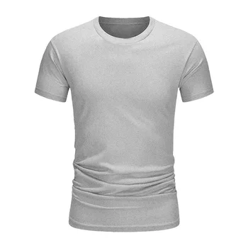 Summer Men's Cotton T-shirt Fashion Slim Black Short Sleeved ...