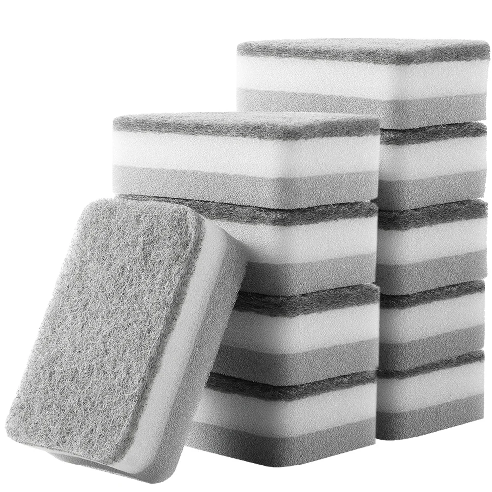 

10 Pcs Frosted Sponge Scouring Pad All Purpose Cleaner Non Scratch Cellulose Scrubber Kitchen Sponges