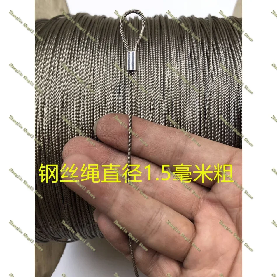 0.3mm-4mm 20M-100M 304 Stainless Steel Wire Rope, Sea Fishing Line Chain Hook Line Crystal Soft 7x7 7x19 Clothesline
