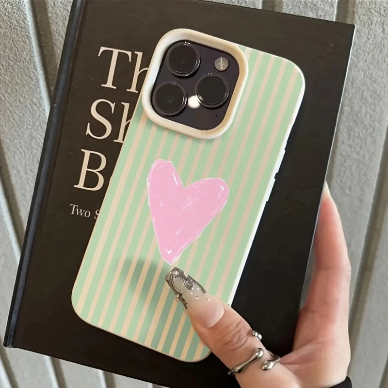 Pink Heart Striped Background Pattern Phone Case Cover