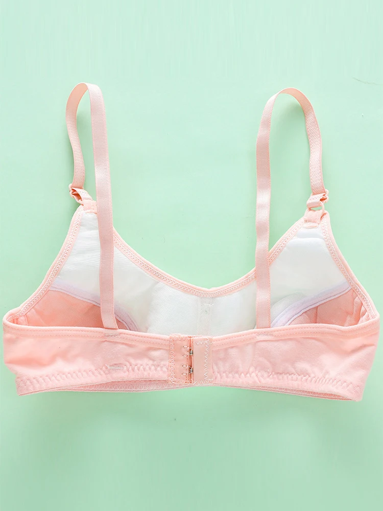 Cute Solid Color Adjustable Bra Cotton Kids Teen Girl Vest For 8-18 Years Adolescente Underwear Training Top girls underwear kids underwear kids underwear sets