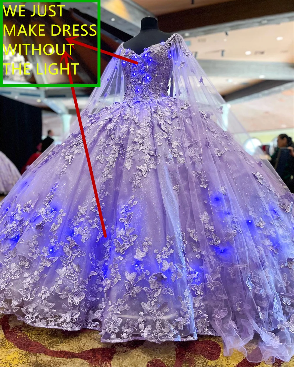 fitted lace wedding dress Light Purple Tulle Floral Embrodiery Quinceanera Dress main image 0