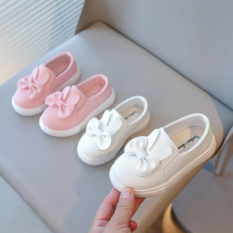 Spring Autumn Children Sneakers Kids Shoes Girls Bow-tie Rabbit Ears Outdoor Casual Shoes Girls Princess Chic Sport H09133