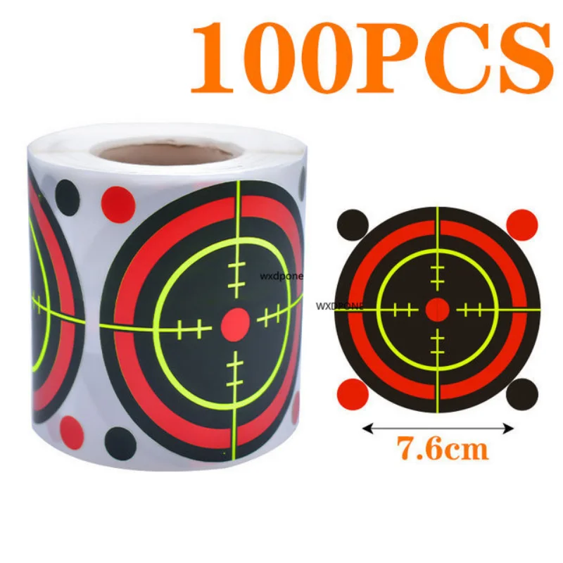 100 Vel Sticker Doelen Splatter Splash Amp Reactieve Per Rol 7.50Cm Zelfklevende Kleuren Impact Schieten (Kogel eye)